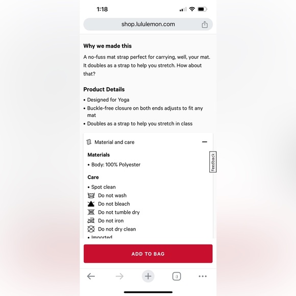 Navy Lululemon 5mm Yoga Mat FSC Certified Rubber and Loop it up Yoga Strap - Picture 6 of 6